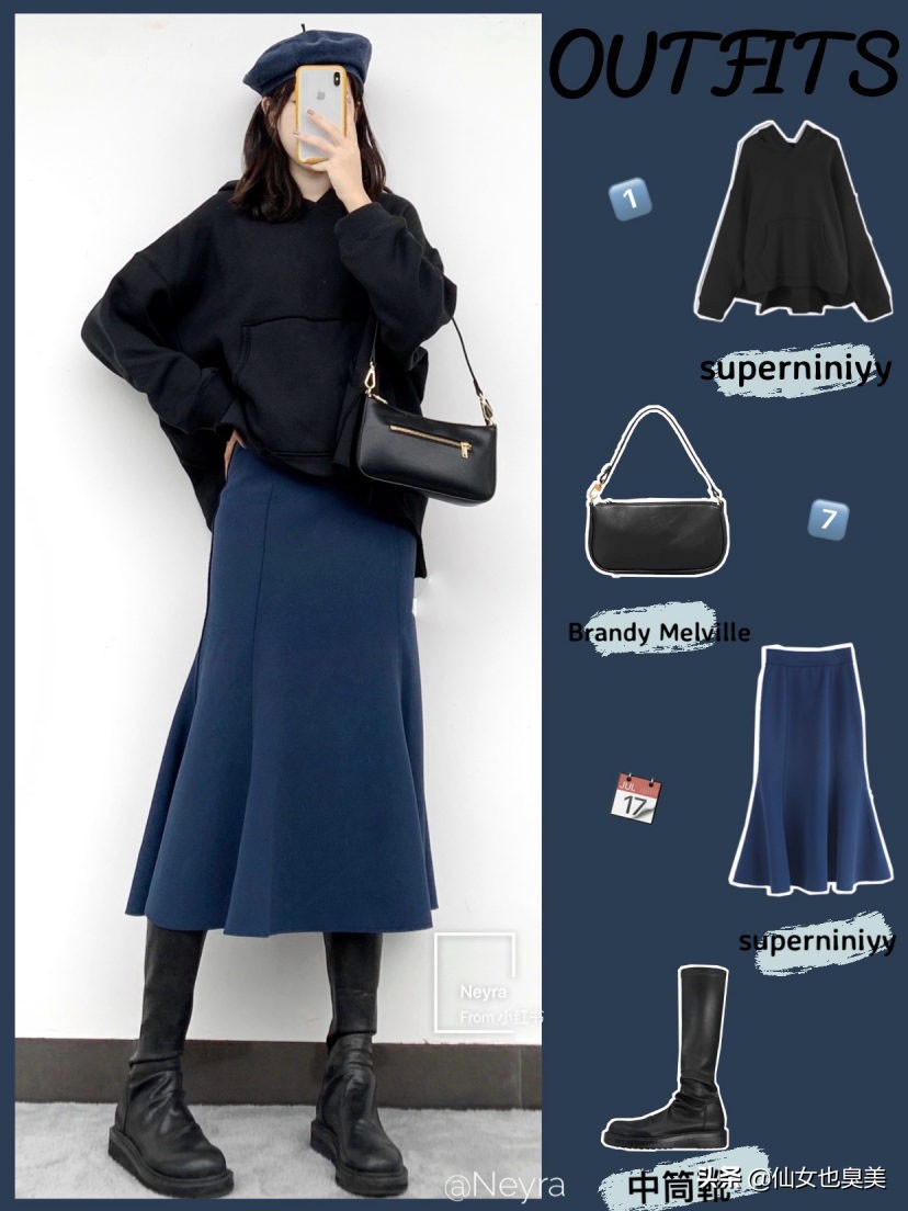 韩版时尚潮流女装穿搭冬季,韩国女装简约穿搭