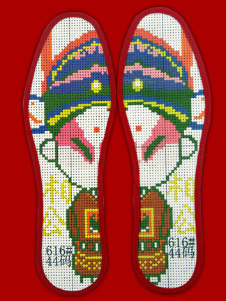 绣花鞋垫鸳鸯,鞋垫刺绣旺财