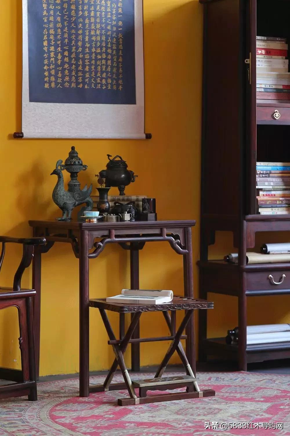 高罗锅枨明式方桌,黑檀罗锅枨四方桌