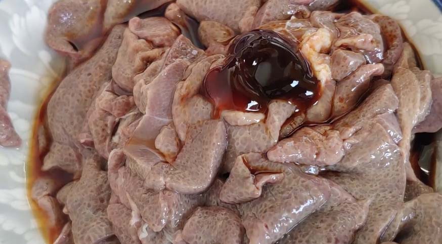 爆炒猪肝制作过程,上海名厨爆炒猪肝