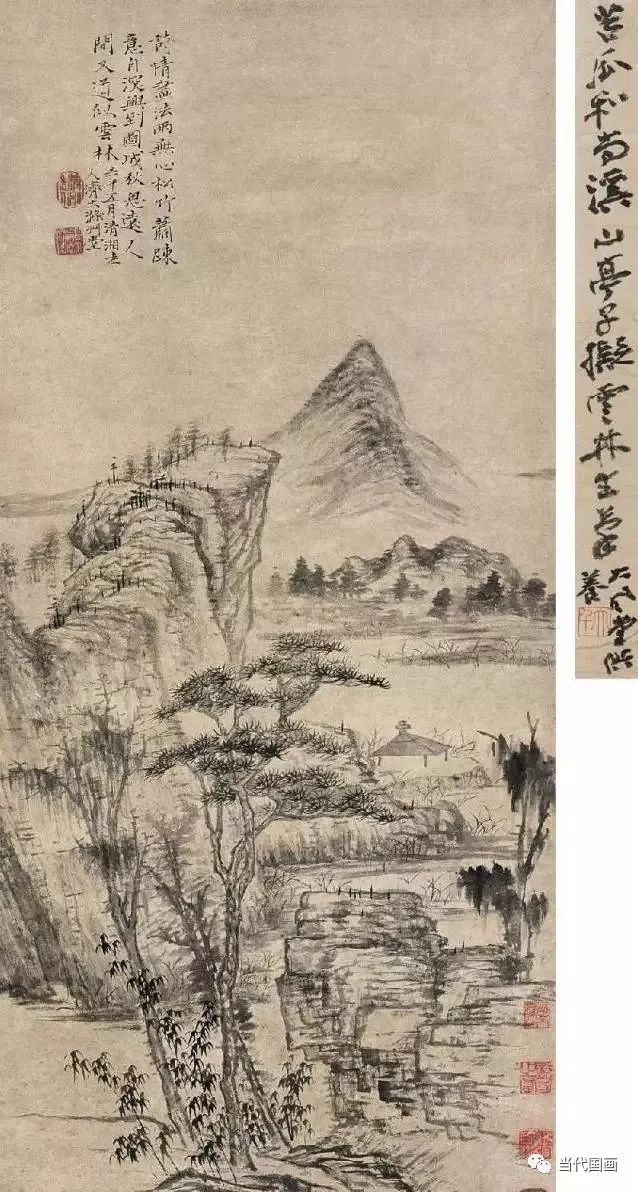 石涛山水画精品作品,石涛山水画高清大图临本