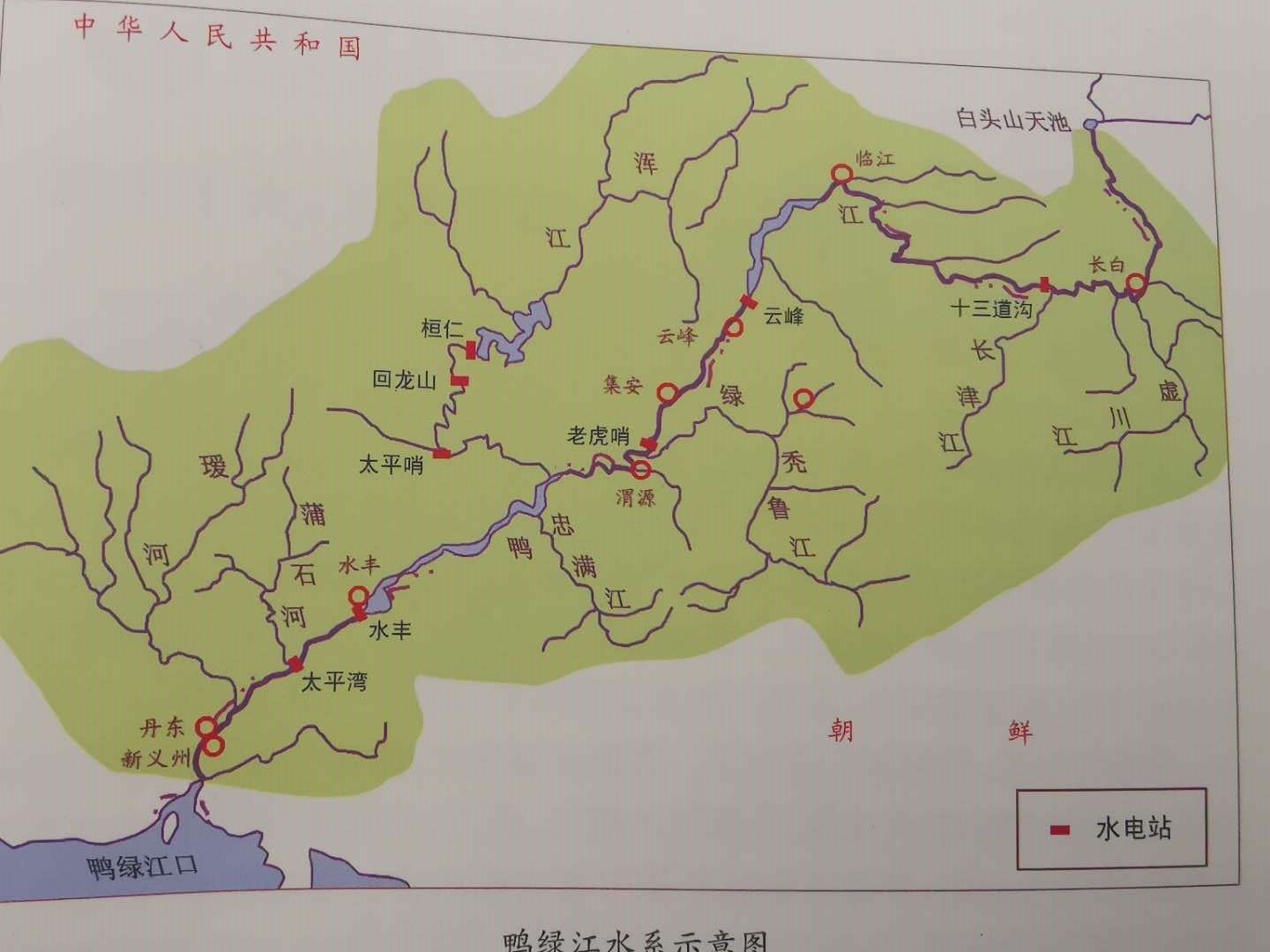 中国河流鸭绿江分布图,河流鸭绿江