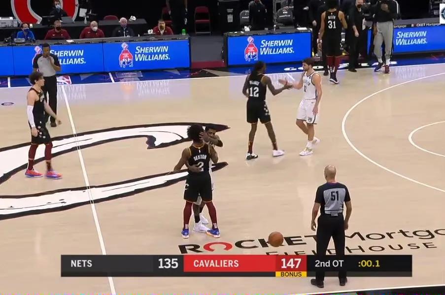 骑士2号绝杀,骑士篮网加时