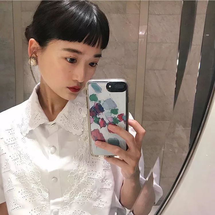 这几位日本模特的小心机！让圆脸、宽额女孩也能驾驭眉上刘海造型