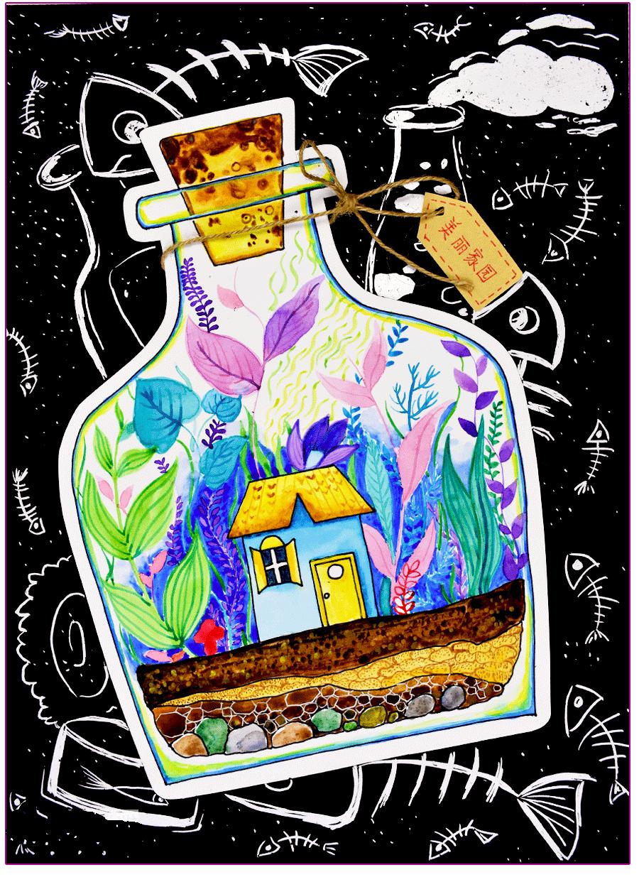 儿童创意画7-10岁变废为宝,儿童创意画7-10岁