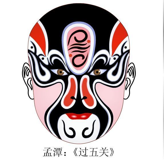 戏曲人物脸谱儿童画,自己创作的戏曲脸谱