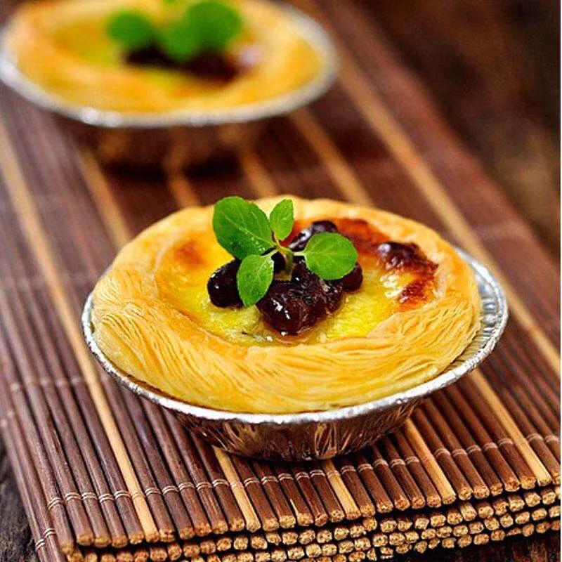 酥脆蛋挞加奶油,冰冷的蛋挞酥脆