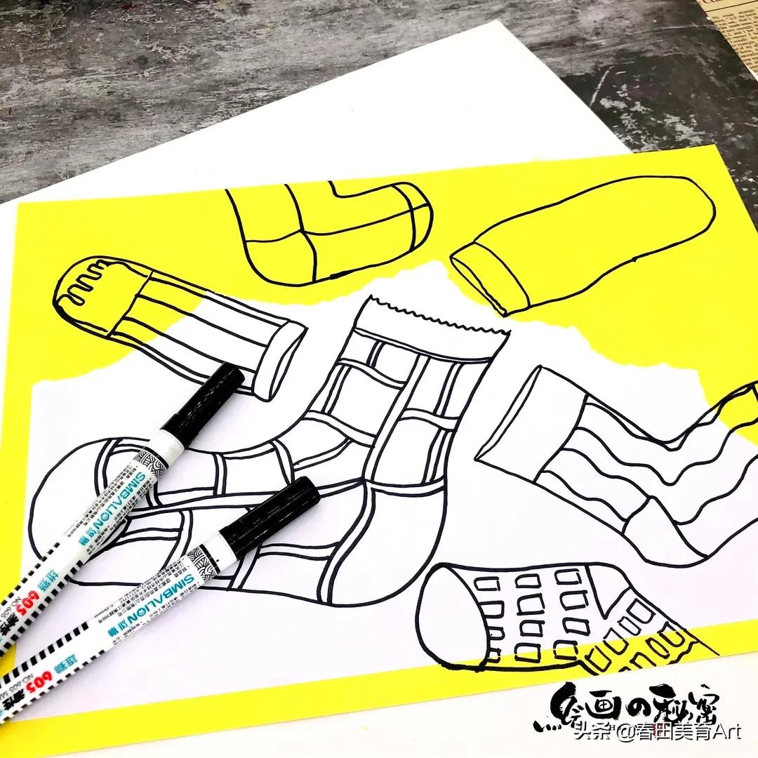 创意美术5-6岁课程袜子,少儿创意美术袜子