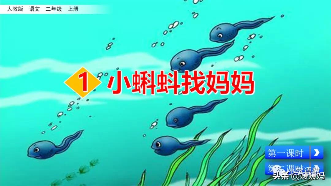 二年级上册小蝌蚪找妈妈听写词语,朗读二年级上册语文小蝌蚪找妈妈