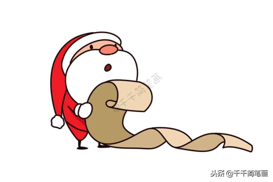 圣诞老人简笔画你收到礼物了吗,圣诞礼物盒简笔画