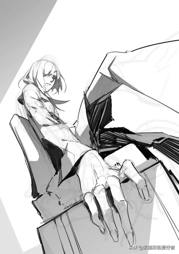 绘画素材|唯美二次元人物线稿，排线临摹练习