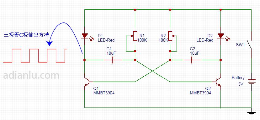 多谐振荡器电路工作原理讲解,稳态多谐振荡器电路应用