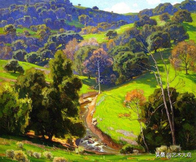 美国当代风景油画写生作品,美国大峡谷古典风景油画