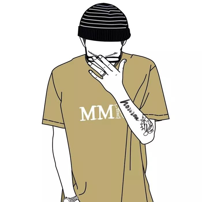 森系简约黑白手绘头像,个性原宿风手绘头像