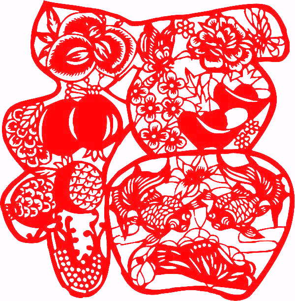 对称图形剪纸窗花,民俗窗花介绍