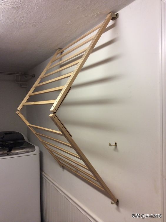 免打孔可折叠大容量不占地晾衣架,现在晾衣架越来越高级了