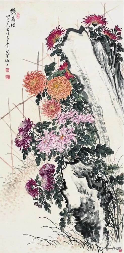 缪谷瑛菊花国画作品专辑,缪谷瑛菊花画法