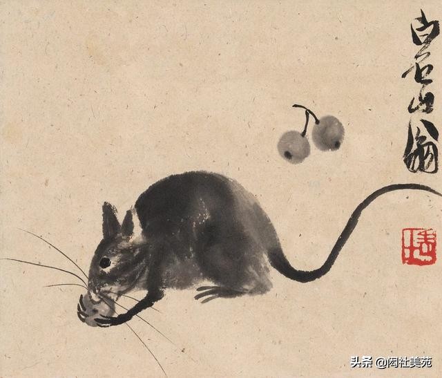 灯火乍息初入更饥鼠出穴啾啾鸣------白石老人笔下的“鼠趣”