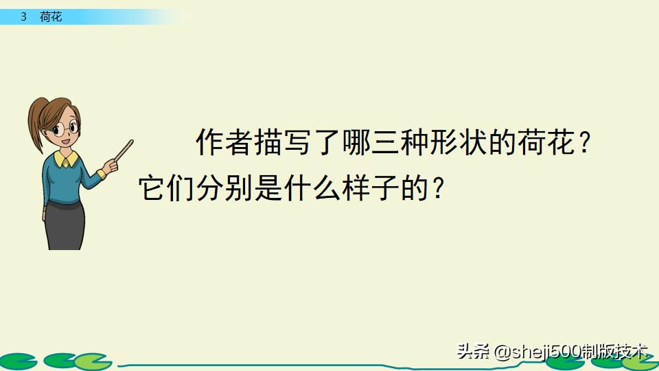 部编版三年级下册语文3荷花讲解,三年级下册部编语文荷花教学视频