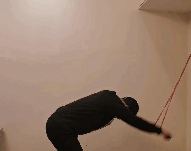 背阔肌和大臂肌的训练,弹力绳直臂下拉背阔肌