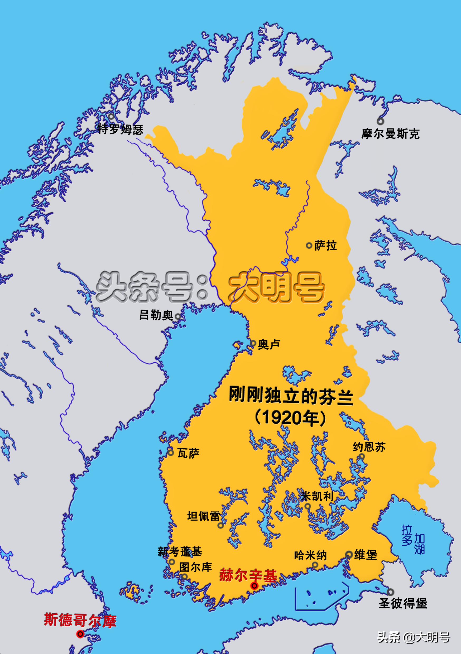 图说苏联和芬兰的换地计划,苏联想用5523平方公里换2761平方公里