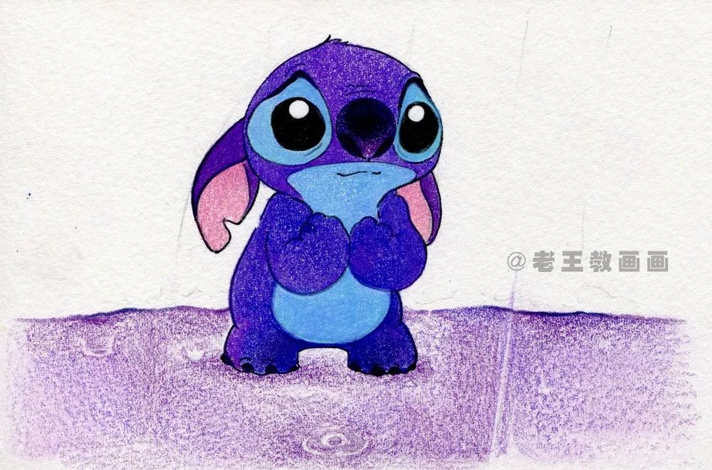 史迪仔坐着彩色简笔画,史迪仔简笔画教程