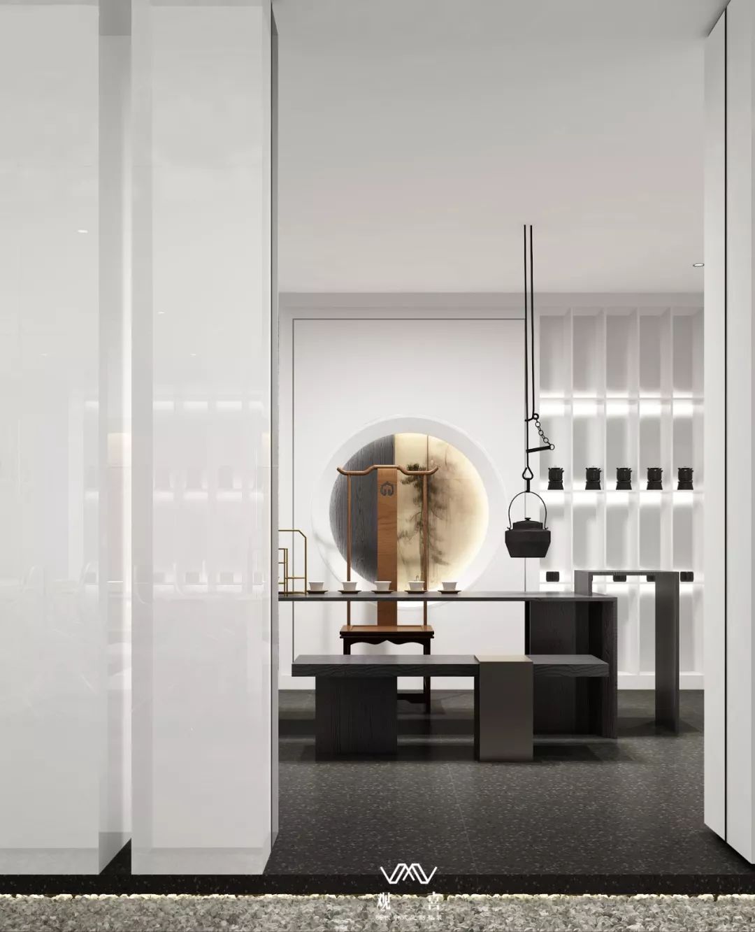 现代东方的极简碰撞，构建300m²办公会所