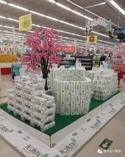 超市洗化区端架创意陈列图片欣赏,2000平超市布局与商品陈列图