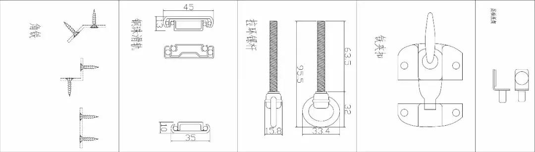 家具配件小五金结构图,定制家具五金配件有哪些