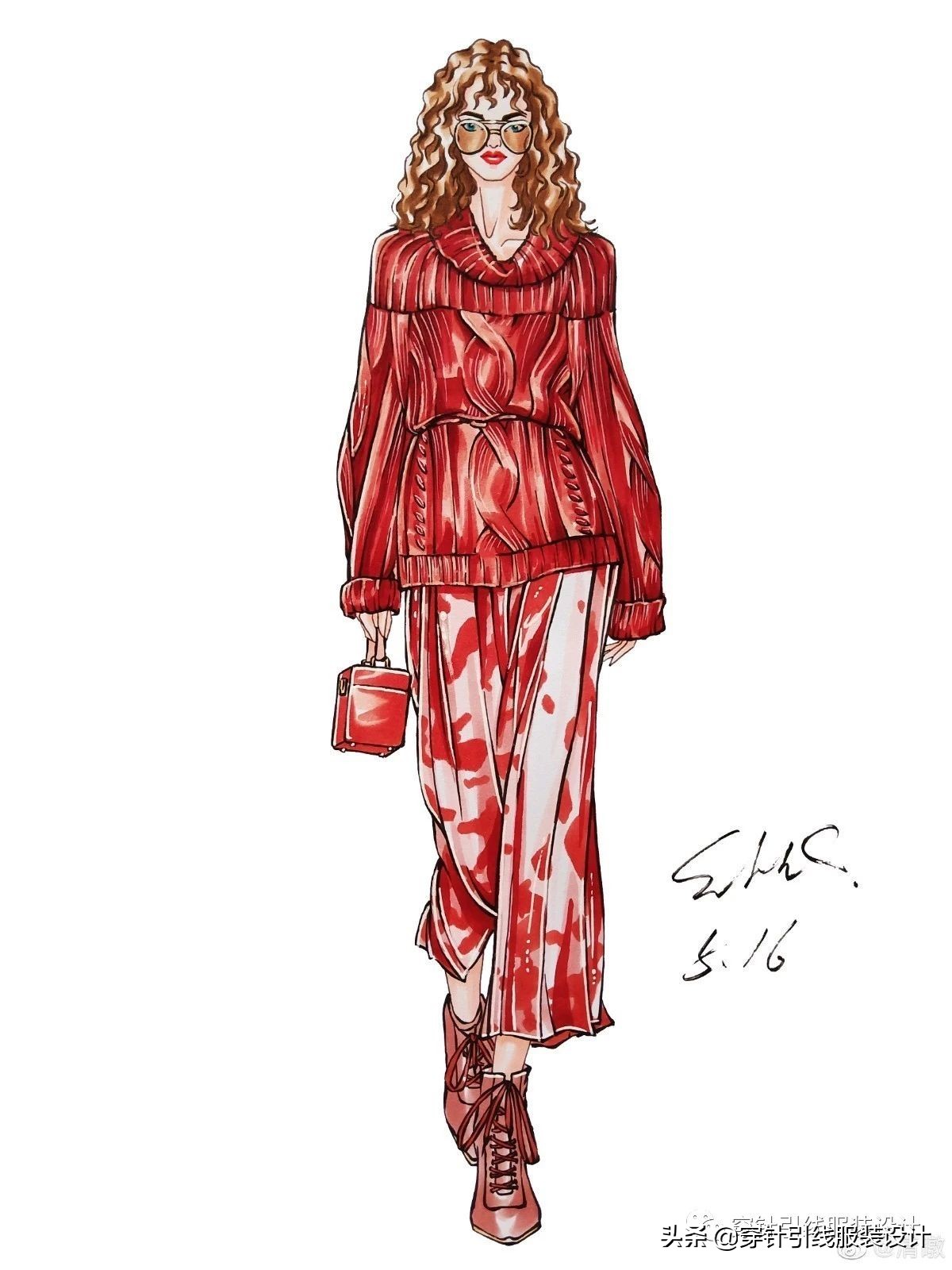 效果图手绘服装,效果图大全70-80平三室