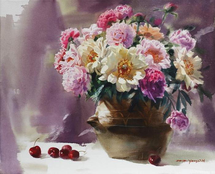 写实水彩花卉单体,细腻写实的花卉植物水彩手绘