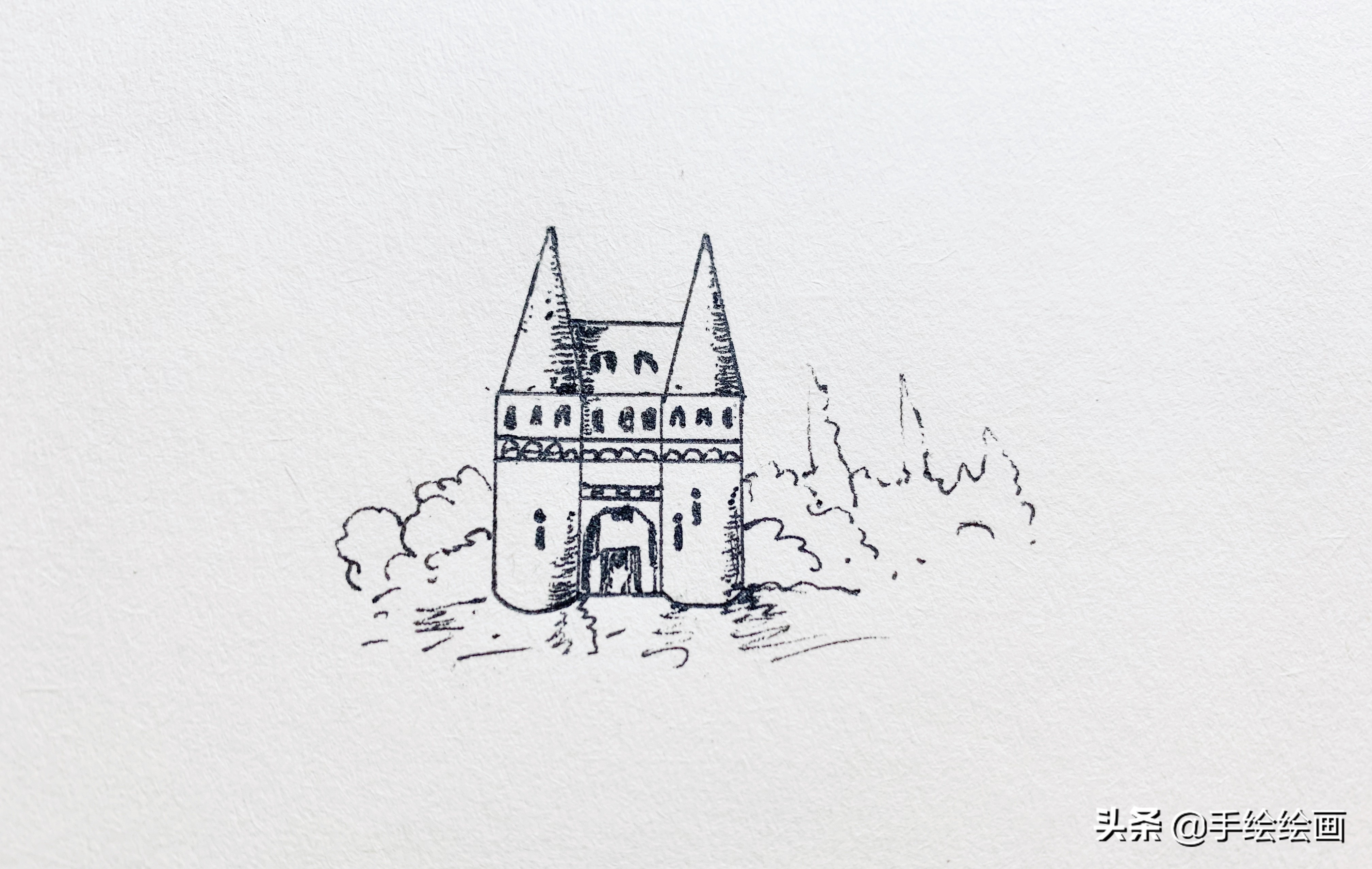 画城堡简笔画幼儿园,童话城堡怎么画简笔画