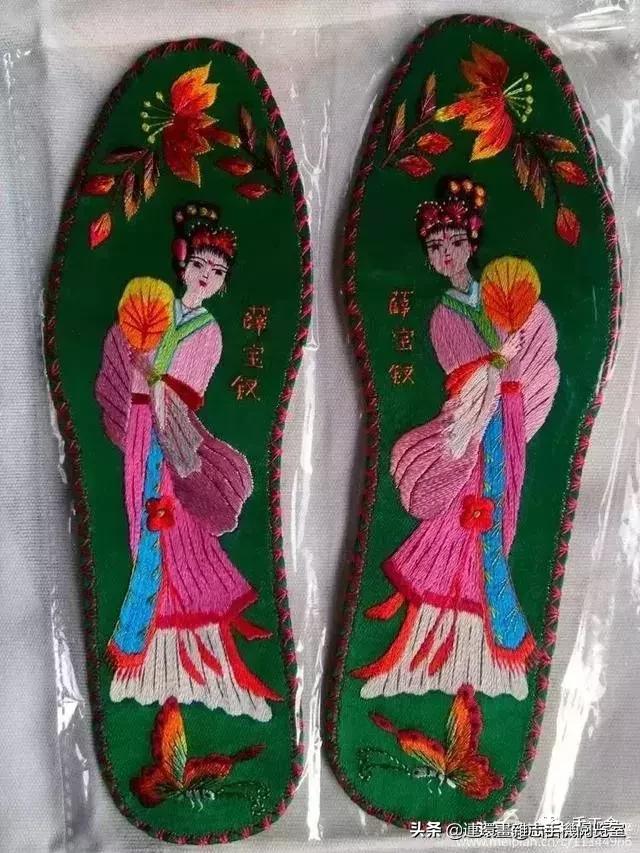 陕北民间纯手工鞋垫绣花,绣花鞋垫纯手工鞋垫成品