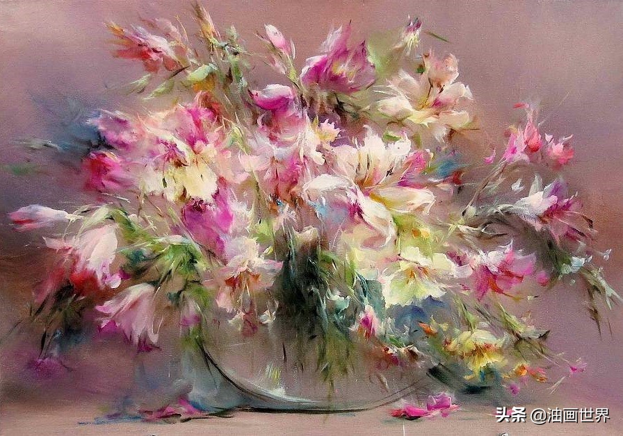 这画家绝对拥有绘画的魔力，把花束画得如此之美