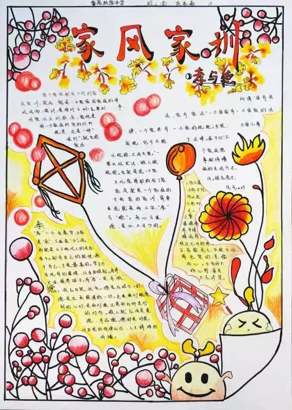 家风家训伴我成长手抄报简单有字,关于家风家训的手抄报超级简单版