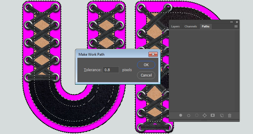 ps怎么做创意字体描边,ps鞋带花边怎么设计