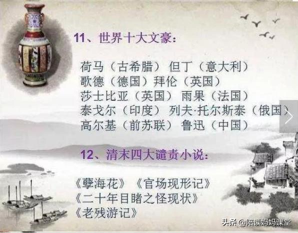 小学语文文学常识大全必背,小学语文文学常识常考100题及答案