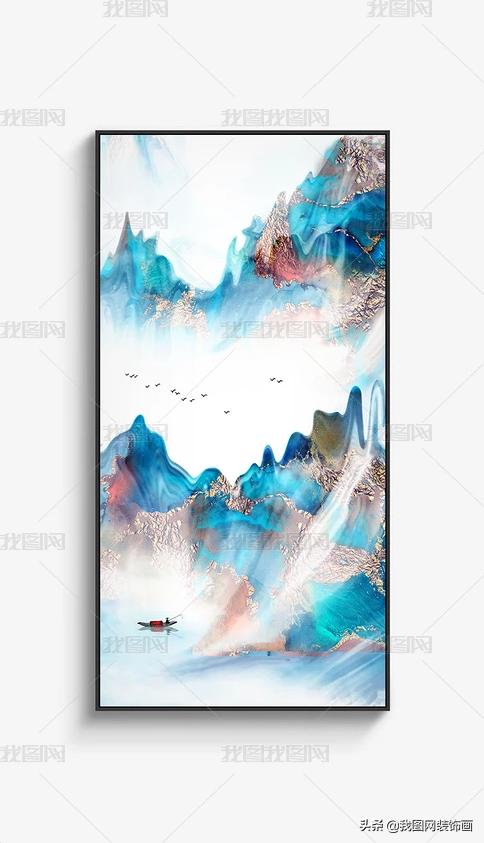 山水抽象装饰画,山水装饰画只有中式风格吗
