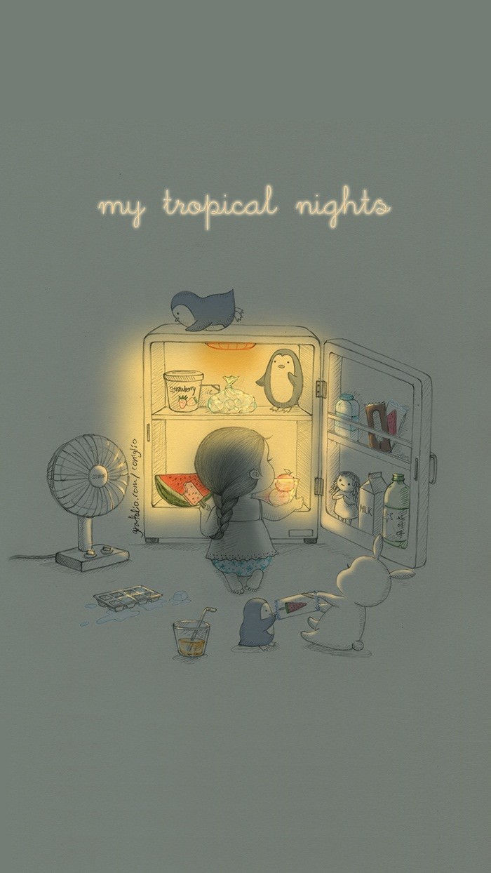 少女与兔子插画,兔子手绘创意插画