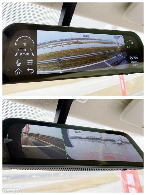 搭载腾豹3.0发动机，后视镜可显示四路影像，实拍江铃凯运轻卡