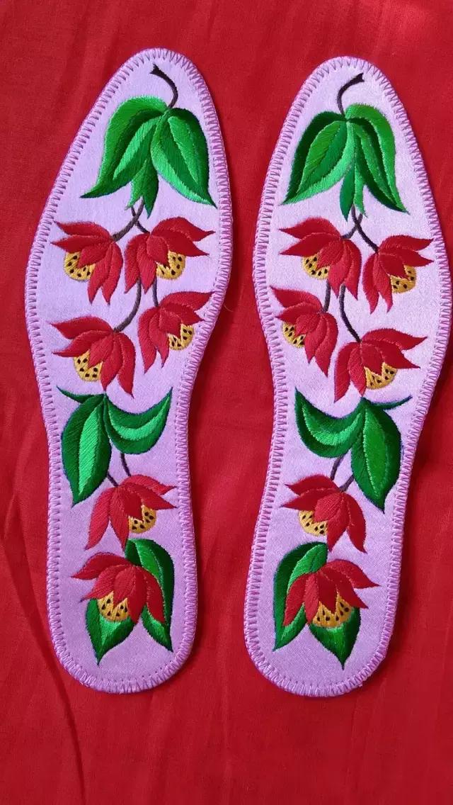 刺绣鞋垫花样各种图案教程,几何鞋垫图案鞋垫绣法