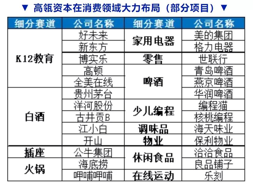 高瓴目前持有什么股,高瓴资本最新买入a股