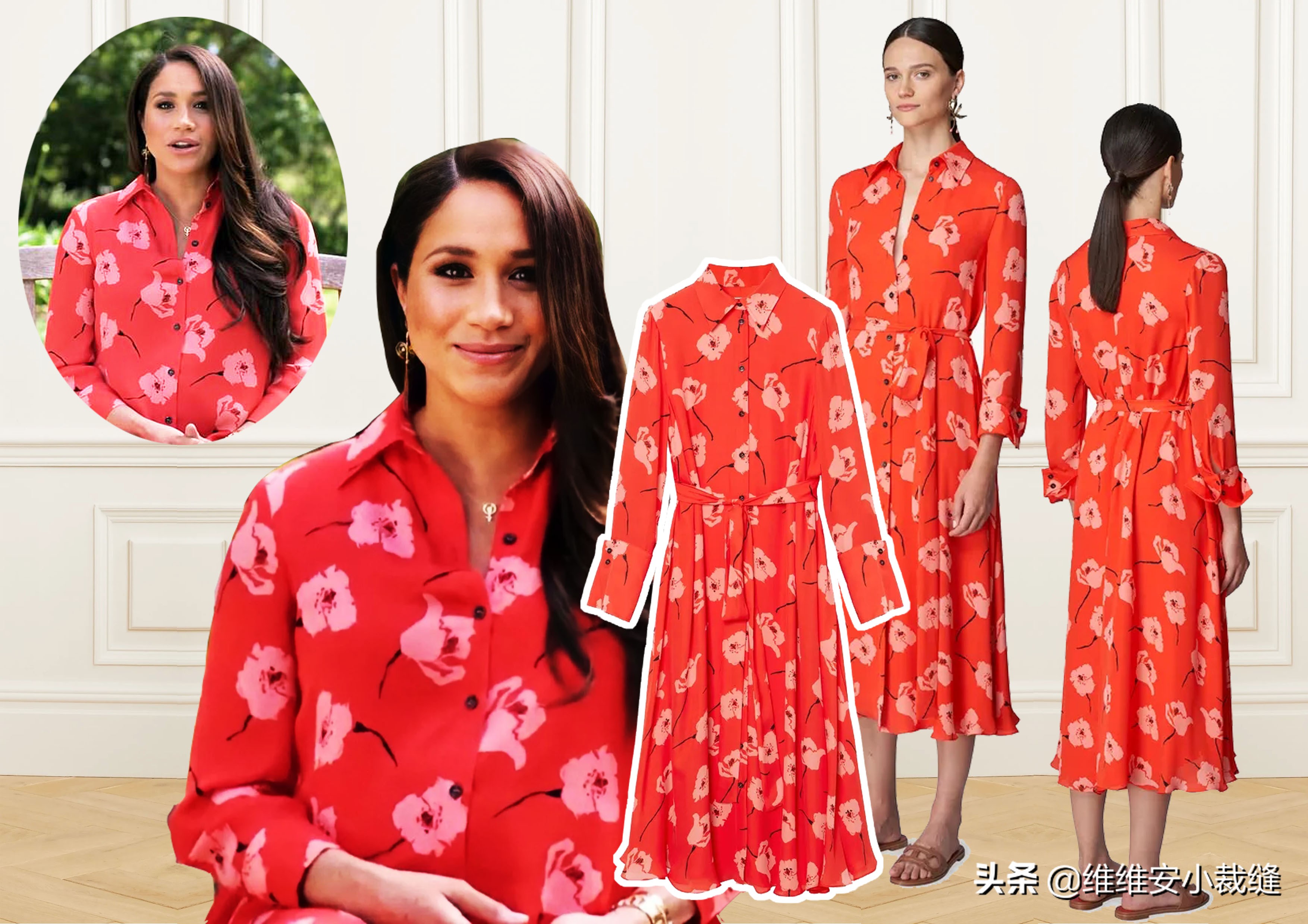 梅根和凯特同框出席活动,梅根穿红裙闪耀红毯