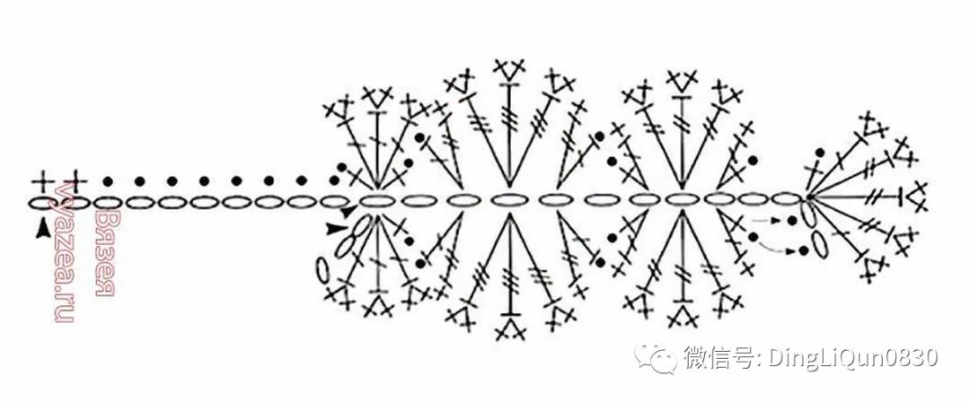 树枝树叶的编织图解,树叶钩针编织教程图解