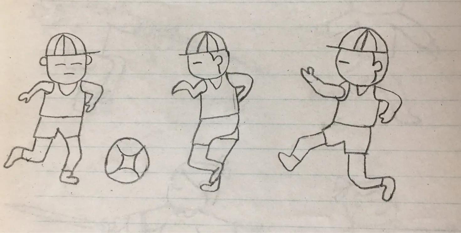 热爱运动的儿童画,女孩运动简笔画