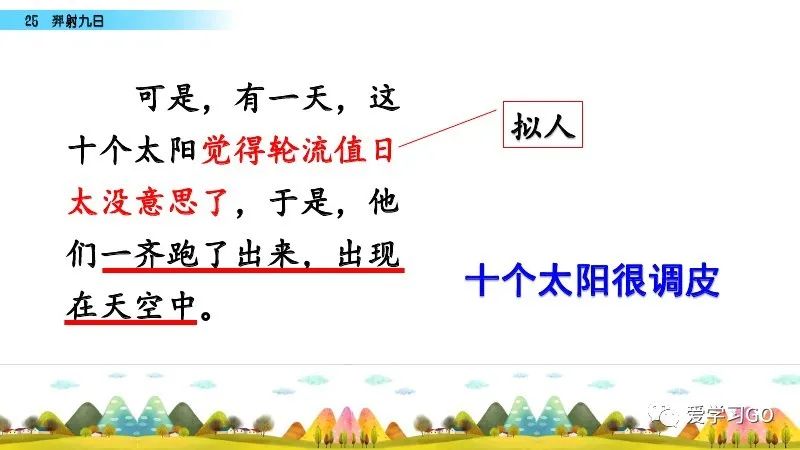 部编版二年级下册第25课《羿射九日》知识点+图文讲解