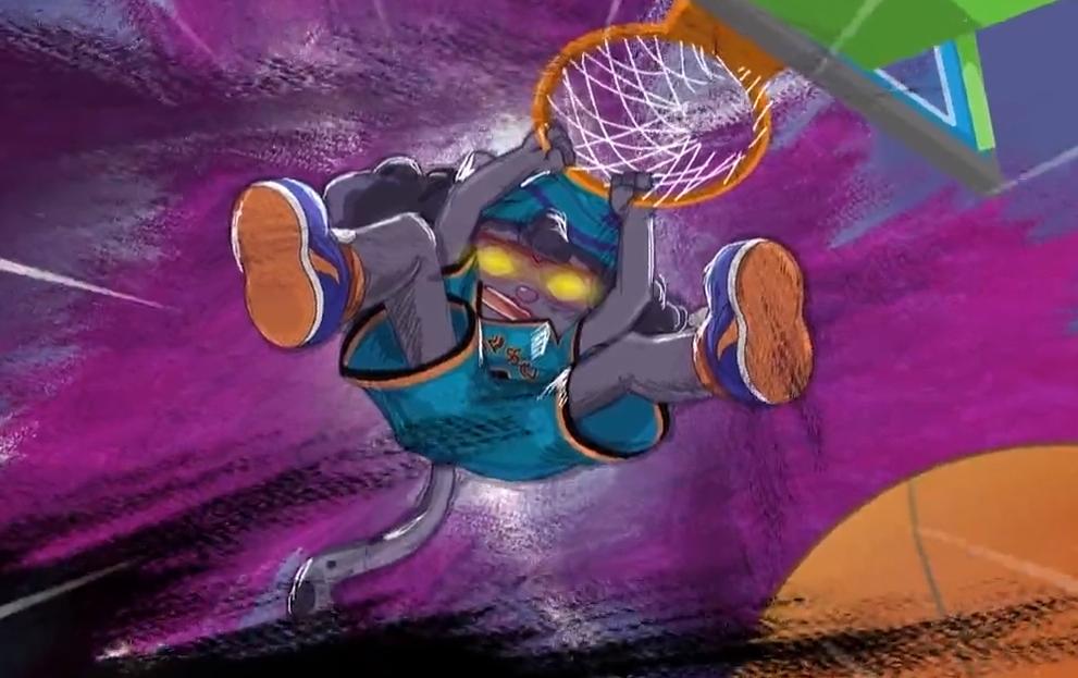 喜羊羊球胜狼虎翼高燃场面,喜羊羊与灰太狼懒羊羊投出三分球