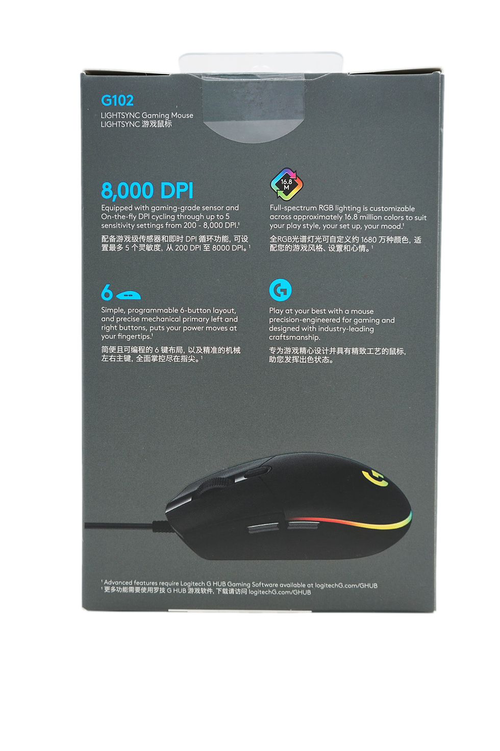 小米游戏鼠标lite和罗技g102,罗技鼠标g102五个档位对应的dpi