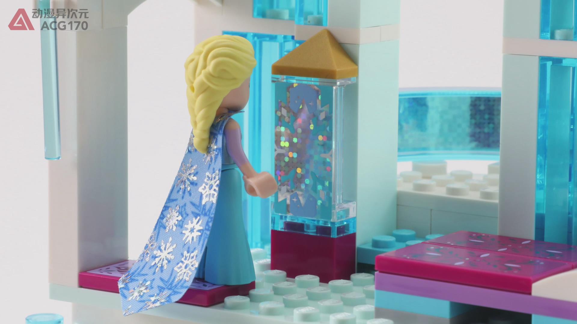 迪士尼冰雪城堡乐高教程,乐高冰雪奇缘艾莎城堡拼装视频