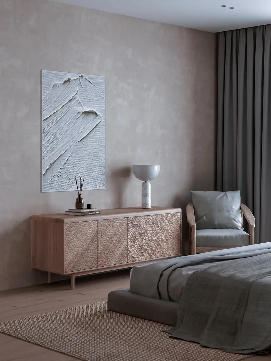 石与木的搭配，极简中透露着温暖